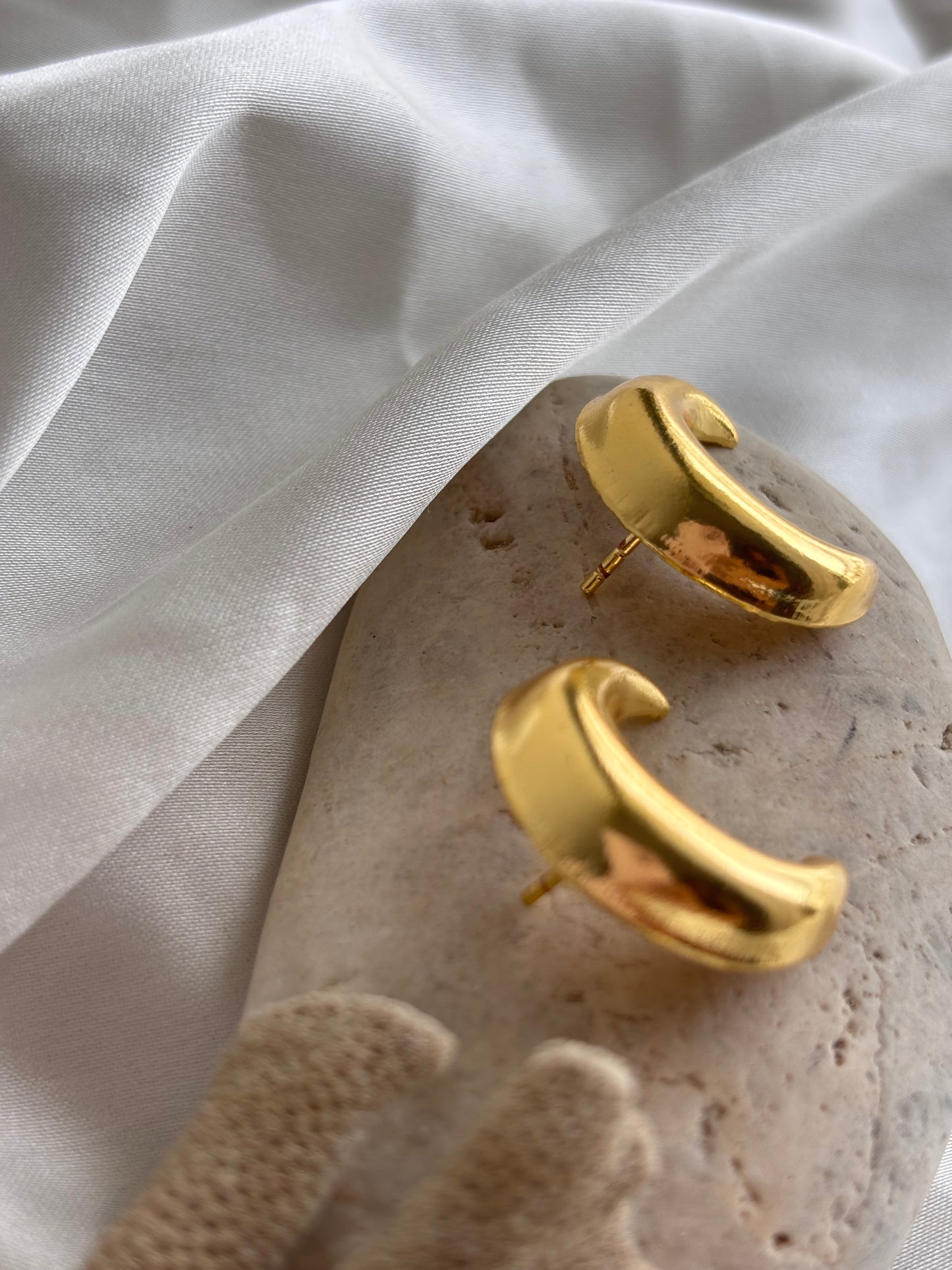 Crescent Moon Studs