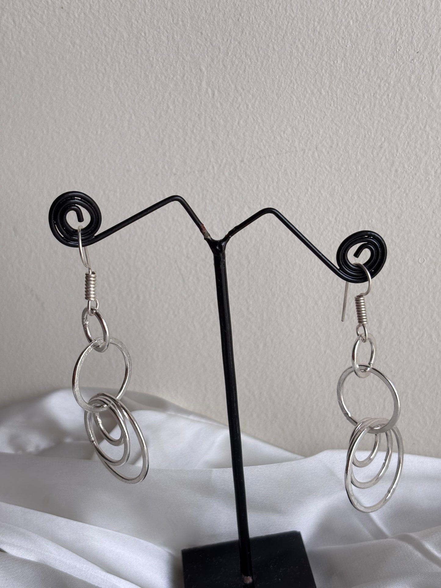 Chained to you - silver danglers