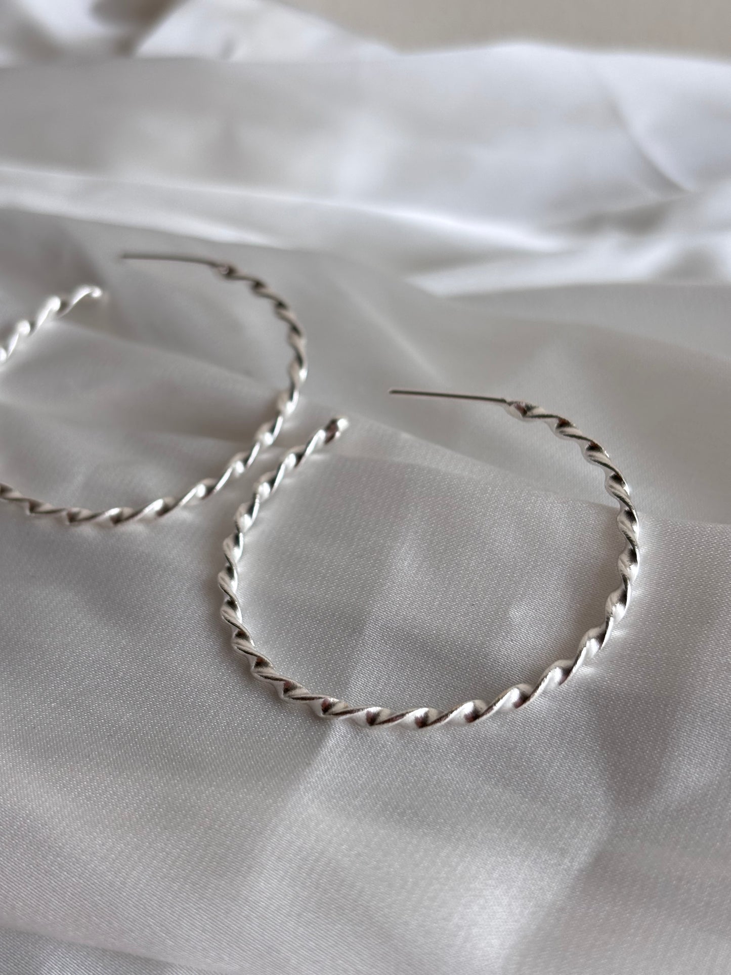 Silver Chain Hoops
