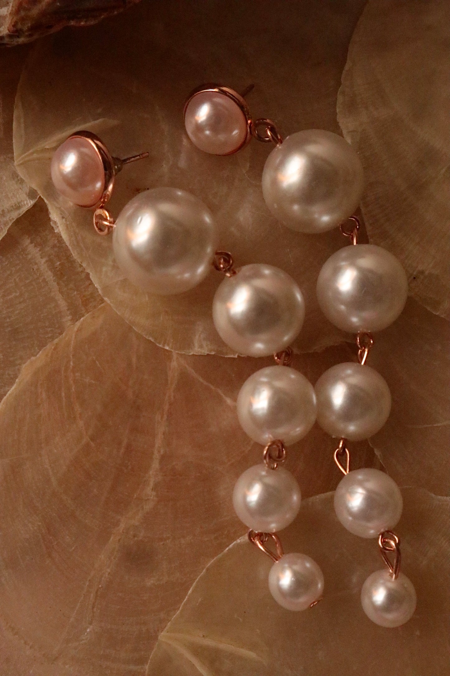 Elegant Audrey Hepburn Inspired Pearl Dangler Earrings