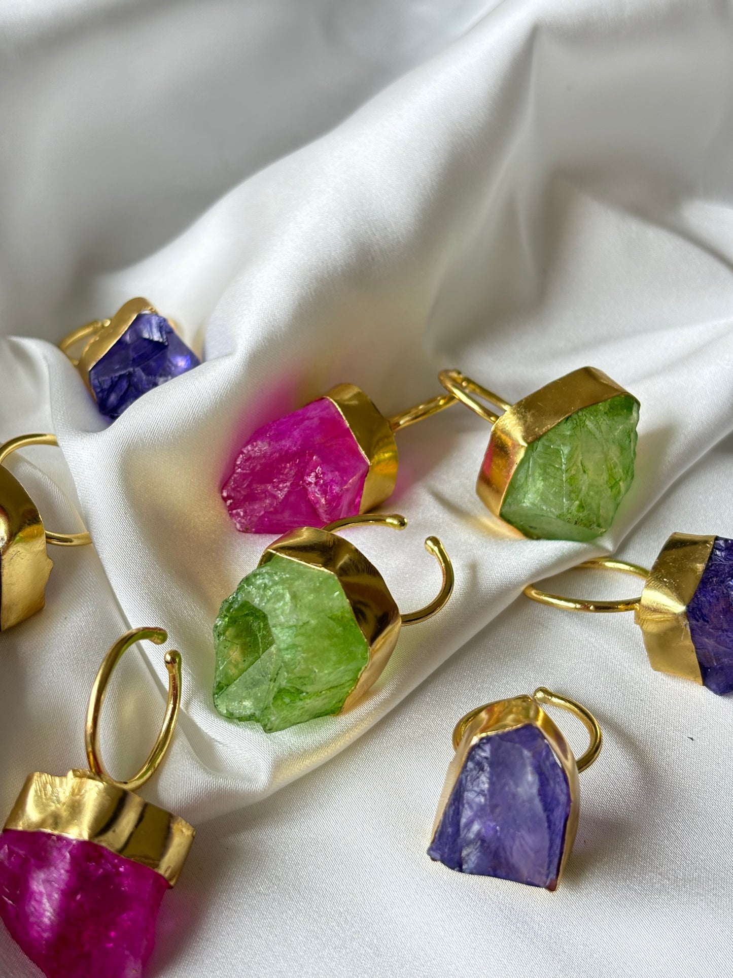 Rangeen - Adjustable Raw Stone Rings
