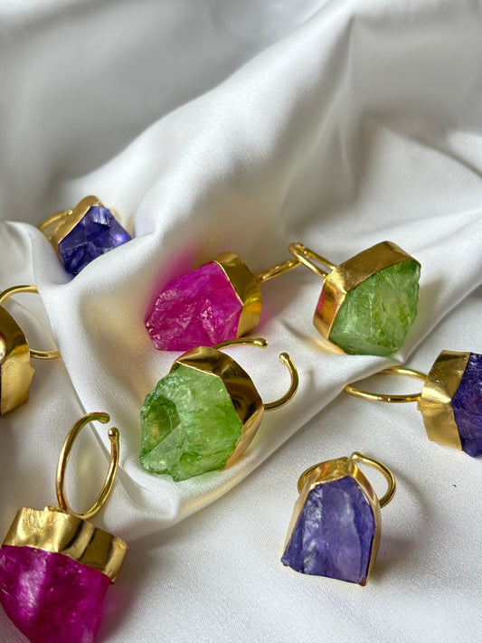 Rangeen - Adjustable Raw Stone Rings