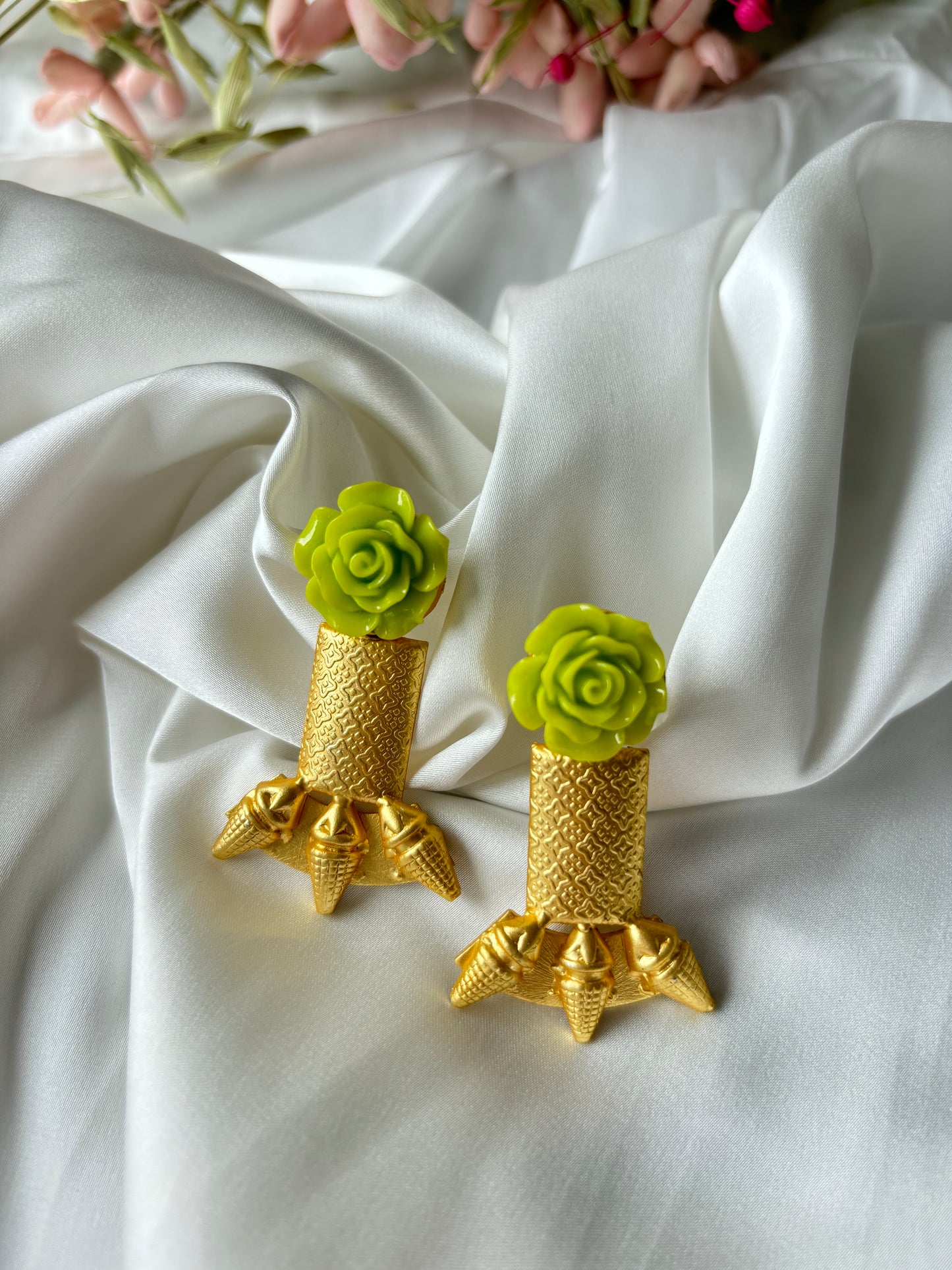Neon Pop Matte Gold Earrings