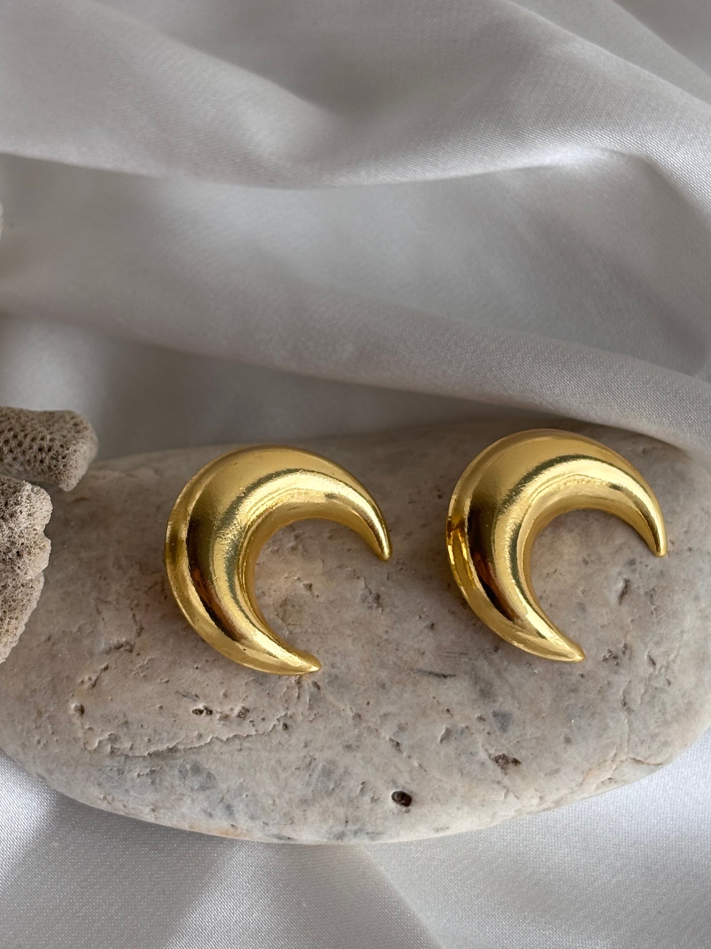 Crescent Moon Studs