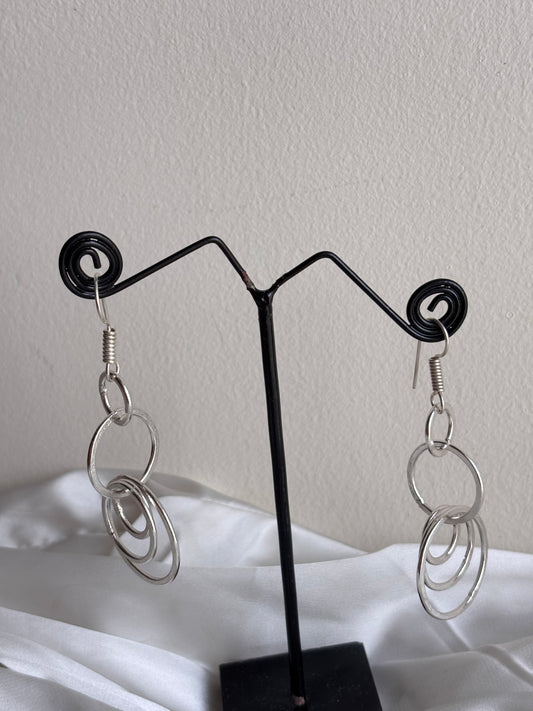 Chained to you - silver danglers