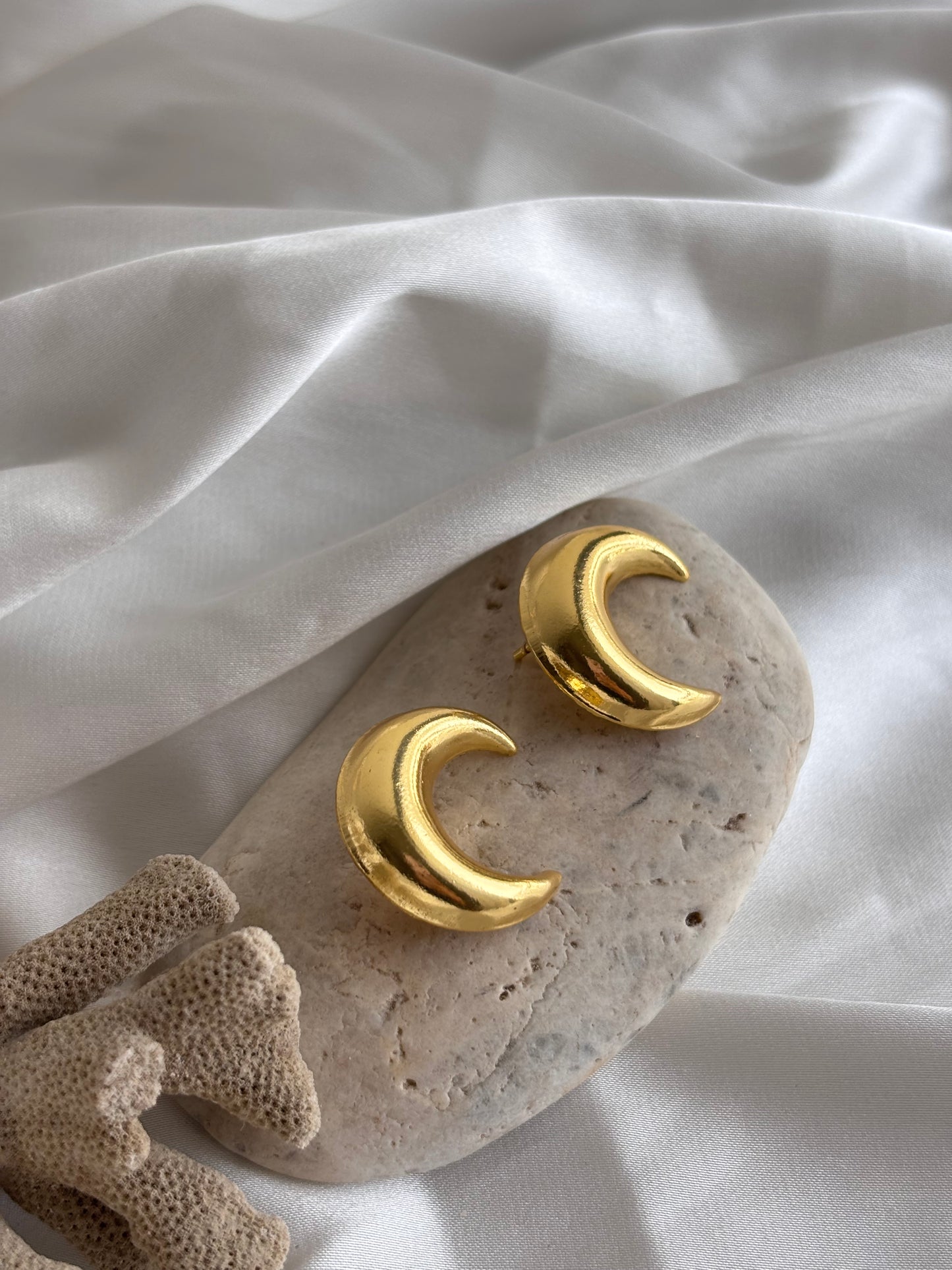 Crescent Moon Studs