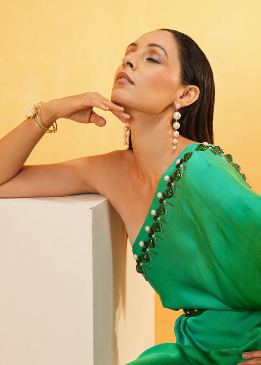 Elegant Audrey Hepburn Inspired Pearl Dangler Earrings 