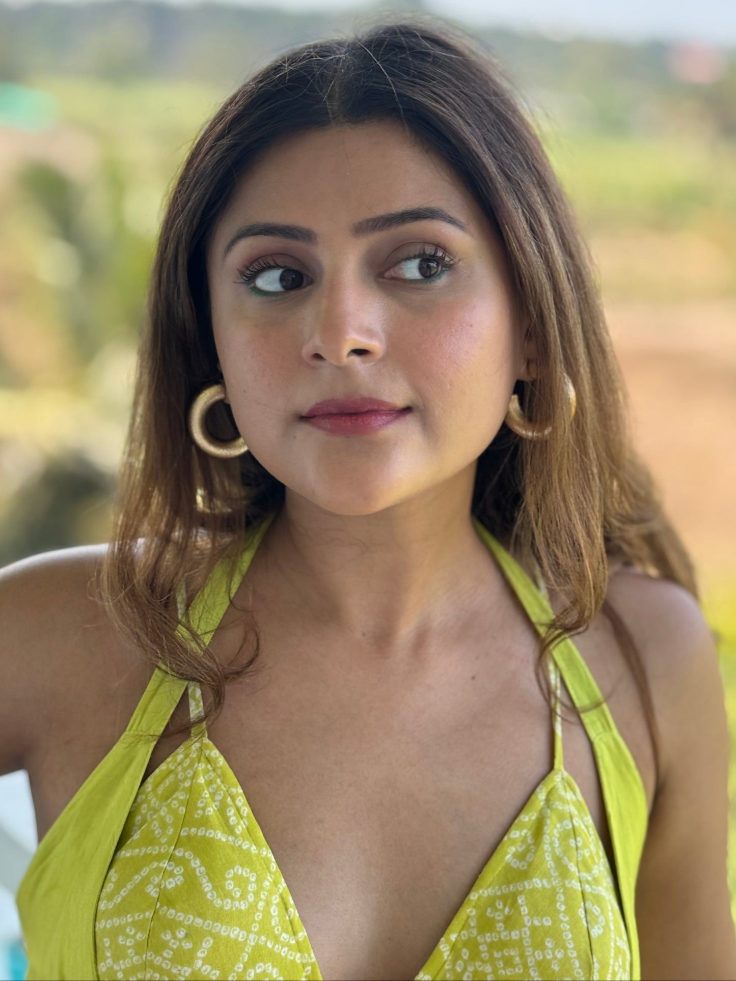 Matte textured gold hoops for everyday wear as seen on influencers 